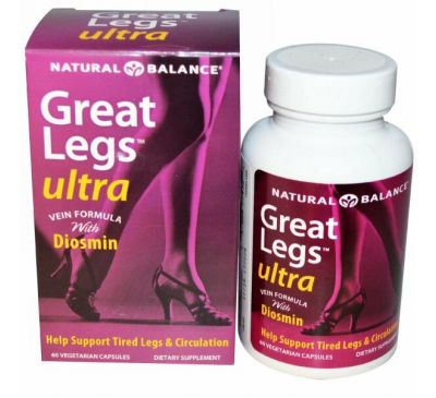 Natural Balance, Great Legs, Средство по уходу за венами, 60 вегетарианских капсул