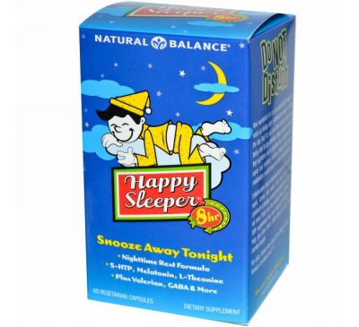 Natural Balance, Happy Sleeper, 8 Hr, 60 растительных капсул