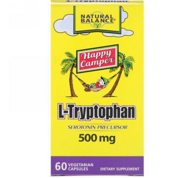 Natural Balance, L-триптофан, 500 мг, 60 вегетарианских капсул