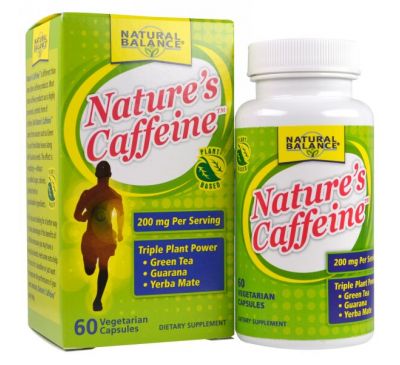 Natural Balance, Природный кофеин, 60 вегетарианских капсул