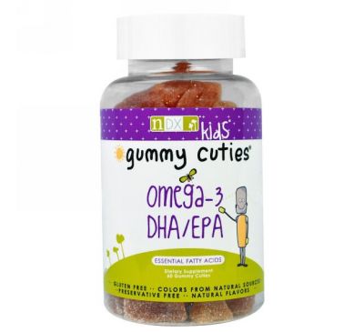 Natural Dynamix (NDX), Gummy Cuties, Kids Omega-3 DHA/EPA, 60 Gummy Cuties