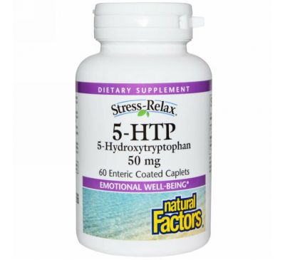 Natural Factors, 5-HTP, 50 mg, 60 Enteric Покрытые Капсулы