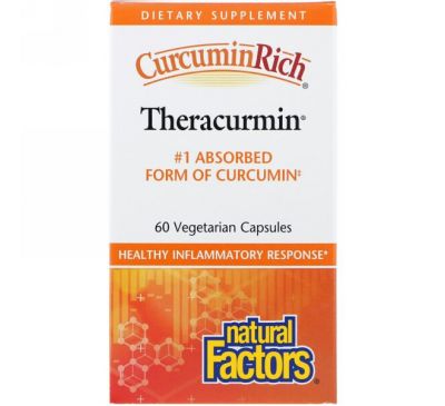 Natural Factors, CurcuminRich, теракурмин, 60 вегетарианских капсул