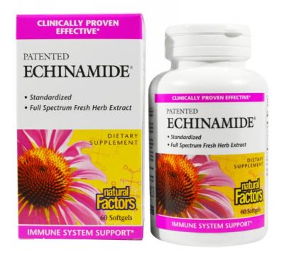 Natural Factors, Echinamide, 60 мягких табеток