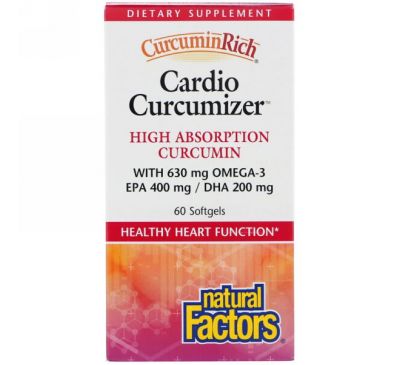 Natural Factors, "Куркуминовое богатство", пищевая добавка для оптимизации здоровья сердца, 60 капсул в растительной оболочке