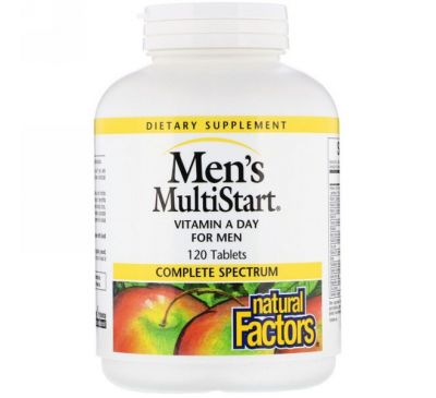 Natural Factors, МультиСтарт для мужчин, дневная порция витаминов для мужчин, 120 таблеток