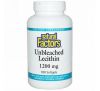 Natural Factors, Неотбеленный Лецитин, 1200 мг, 180 капсул
