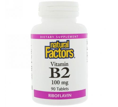 Natural Factors, Vitamin B2 Riboflavin, 100 mg, 90 Tablets