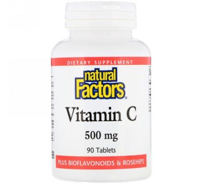 Natural Factors, Vitamin C , 500 mg , 90 Tablets