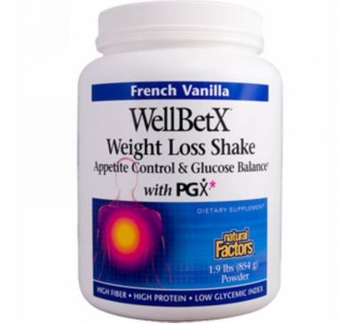 Natural Factors, WellBetX, Средство для похудения, французская ваниль, 1,9 фунтов (854 г)