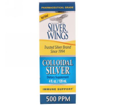 Natural Path Silver Wings, Коллоидное серебро, 500 ppm, 4 жидкие унции (120 мл)