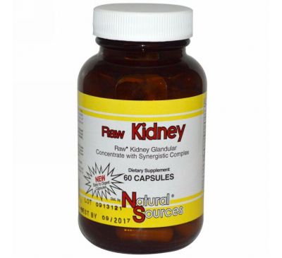 Natural Sources, Raw Kidney, 60 капсул