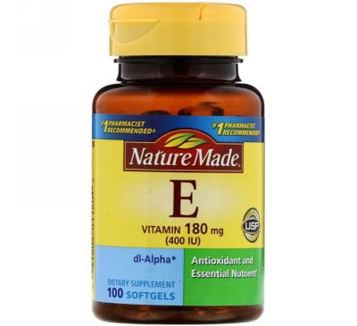 Nature Made, Vitamin E, 400IU, dl-Alpha, 100 Liquid Softgels