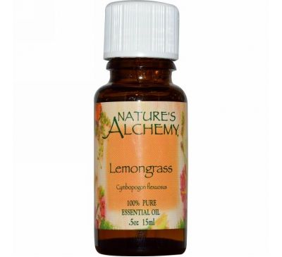 Nature's Alchemy, Эфирное масло лимонного сорго, 0,5 унции (15 мл)