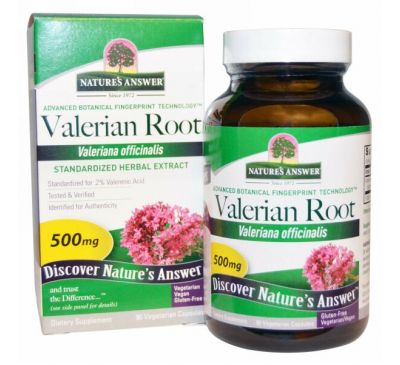 Nature's Answer, Стандартизарованный экстракт корня валерьяны, 90 растительных капсул
