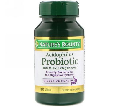 Nature's Bounty, Ацидофилус пробиотик, 120 таблеток