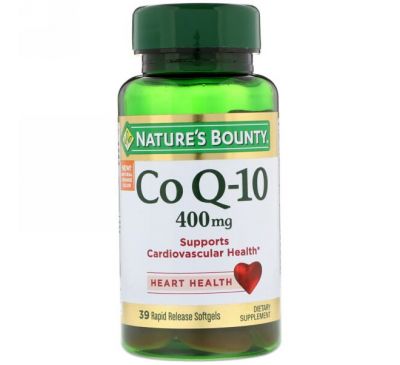 Nature's Bounty, Co Q-10, 400 мг, 39 мягких таблеток ускоренного высвобождения