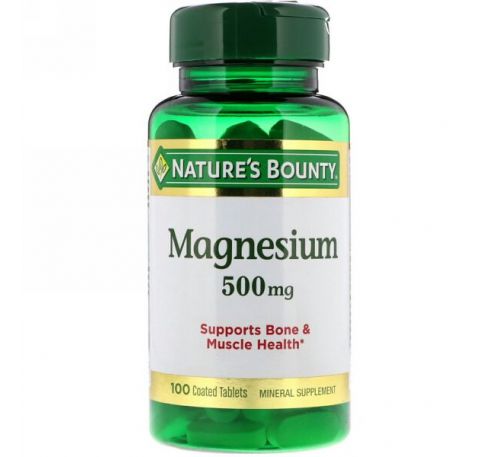 Nature's Bounty, Магний, высокая эффективность, 500 мг, 100 таблеток