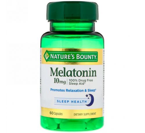 Nature's Bounty, Мелатонин, 10 мг, 60 капсул