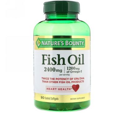 Nature's Bounty, Рыбий жир, 2400 мг, 90 мягких таблеток с покрытием
