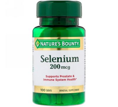 Nature's Bounty, Селен, 200 мкг, 100 таблеток