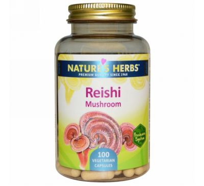 Nature's Herbs, Гриб рейши (трутовик лакированный), 100 вегетарианских капсул