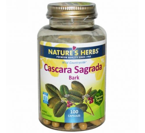 Nature's Herbs, Каскара Саграда - кора, 100 капсул