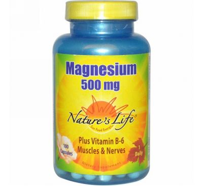 Nature's Life, Магний, 500 мг, 100 капсул