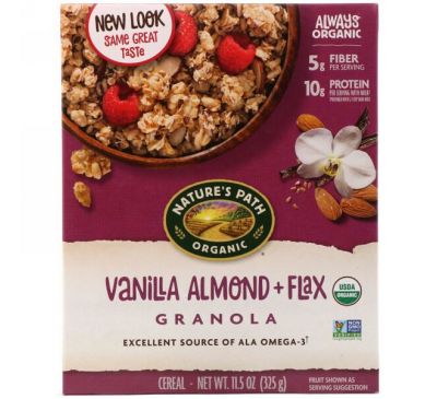 Nature's Path, Organic, Vanilla Almond + Flax Granola Cereal, 11.5 oz (325 g)