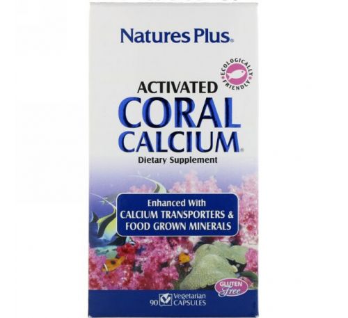 Nature's Plus, Активированный Коралловый Кальций, 90 Капсул
