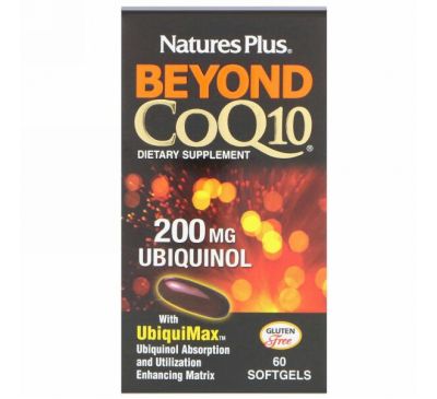 Nature's Plus, Beyond CoQ10, убихинол, 200 мг, 60 мягких таблеток