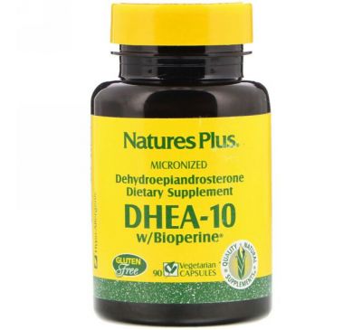 Nature's Plus, DHEA-10 With Bioperine, 90 Veggie Caps