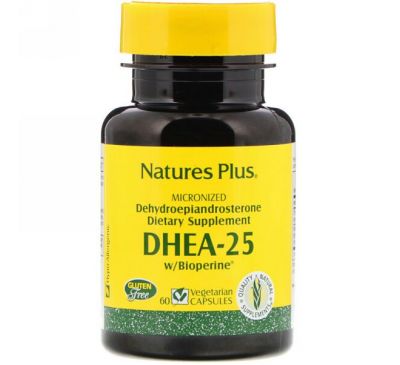 Nature's Plus, DHEA-25 With Bioperine, 60 Vegetarian Capsules