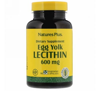 Nature's Plus, Egg Yolk Lecithin, 600 mg, 90 Vegetarian Capsules