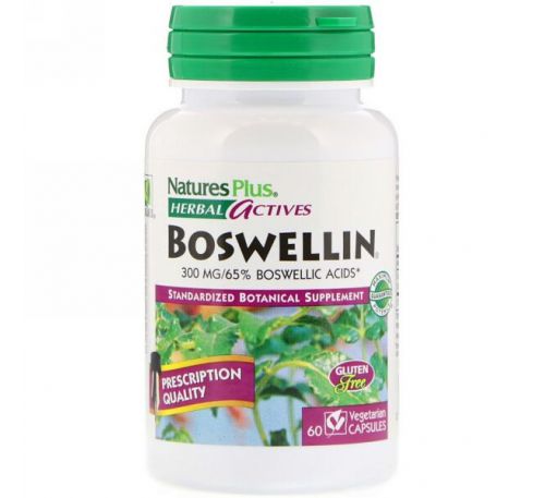 Nature's Plus, Herbal Actives, Boswellin, 300 mg, 60 Vegetarian Capsules