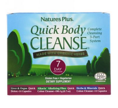 Nature's Plus, Quick Body Cleanse, 7 Day Program, 3 Part System
