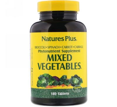 Nature's Plus, Смесь овощей, 180 таблеток