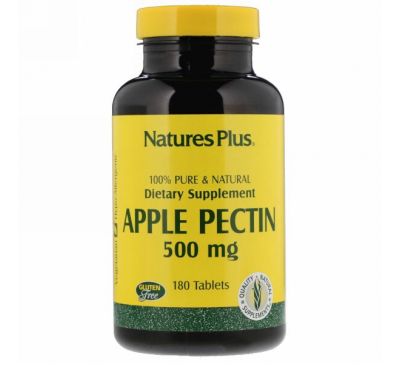 Nature's Plus, Яблочный пектин, 500 мг, 180 таблеток