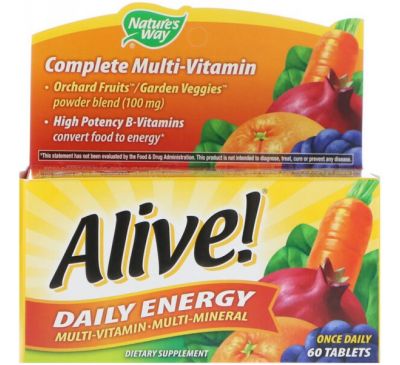 Nature's Way, Alive!, Daily Energy, Multivitamin-Multimineral,  60 Tablets