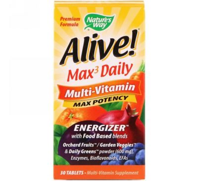 Nature's Way, Alive!, Max3 Daily Multi-Vitamin, 30 Tablets