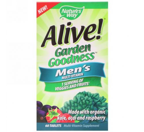 Nature's Way, Alive! Garden Goodness Men's Multivitamin, 60 Tablets