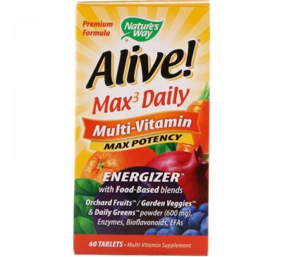 Nature's Way, Alive! Max3 Daily Multi-Vitamin, 60 Tablets