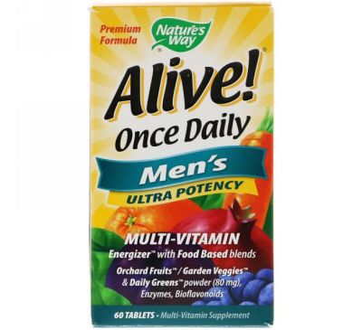 Nature's Way, Alive! Раз в день, мультивитамины для мужчин, 60 таблеток