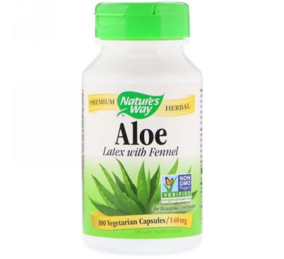 Nature's Way, Алоэ, лист и млечный сок, 475 мг, 100 вегетарианских капсул