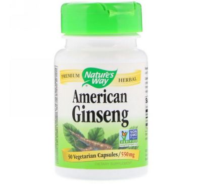 Nature's Way, American Ginseng, 550 mg, 50 Vegetarian Capsules