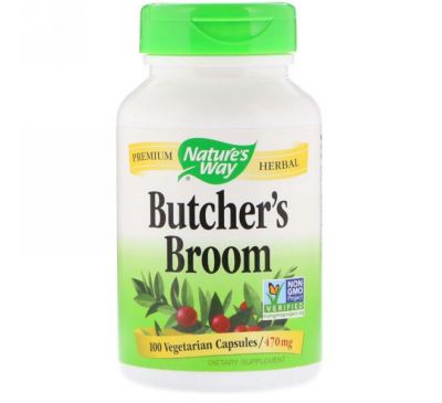 Nature's Way, Butcher's Broom, 470 mg, 100 Vegetarian Capsules