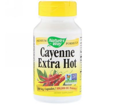 Nature's Way, Cayenne Extra Hot, 100 Veg. Capsules