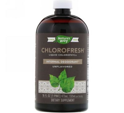Nature's Way, Chlorofresh, жидкий хлорофилл, неароматизированный, 473 мл