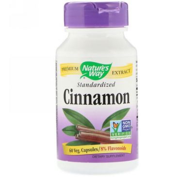 Nature's Way, Cinnamon, Standardized, 60 Veg Capsules