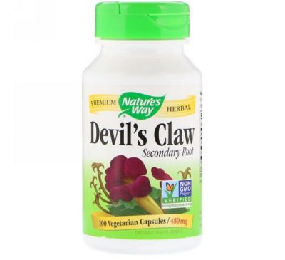 Nature's Way, Devil's Claw, Secondary Root, 480 mg, 100 Vegetarian Capsules